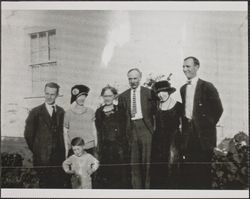 Callison family at the home of John G. Callison, Hall Road, Santa Rosa, California, 1923