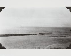 Construction of the jetty at the mouth of the Russian River at Jenner, California, January 29, 1932