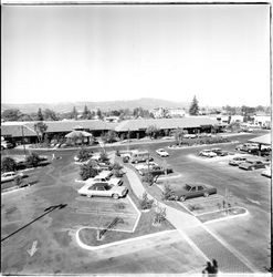 Parking area at Sonoma Marketplace, Sonoma, California, 1980