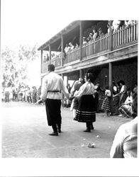 Petaluma International Folk Dancers performing at the Old Adobe Fiesta, Petaluma, California, about 1963