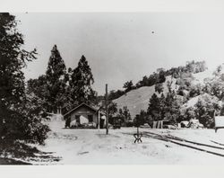 Northwestern Pacific Railroad Depot at Cazadero, California, about 1900