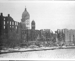 City Hall and surrounding area after the fire