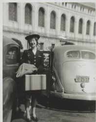 Maxine E. Kortum at the San Francisco Main Library, about 1948