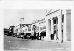 First National Bank and the business block on the north side of Plaza Street, Healdsburg, California, 1924