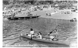 Boating on the Russian River at Hilton Beach, 1940