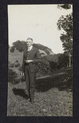 Charles R. Drake in the countryside, Sonoma County, California, 1921