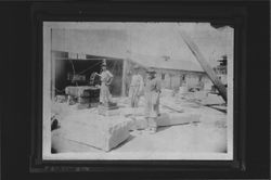 Workers in the yard at North Bay Monument Company, 212 Davis Street, Santa Rosa, California, 1933