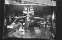 Interior of an unidentified Petaluma, California grocery store, about 1895