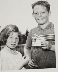 Freckle face contest winners on Farmers' Day at the Sonoma County Fair, Santa Rosa, California, July 21, 1958