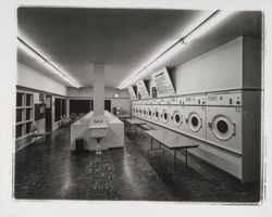 Bank of washers at Speed-Wash, Santa Rosa, California, 1962