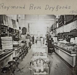 Interior view of Raymond Brothers Dry Goods, Petaluma, California, 1910