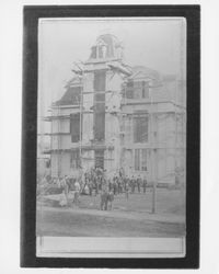 D Street School under construction, Petaluma, California, about 1884