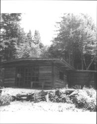 Cheever log cabin just outside town of Occidental, Sonoma County, California, July 1949