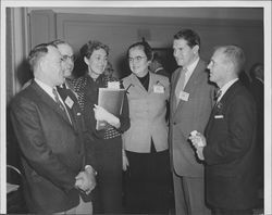 Helen Putnam and unidentified attendees of the White House Conference on Education, Washington, D.C., 1955