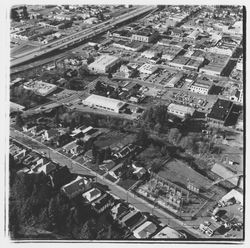 Aerial view of downtown Santa Rosa urban renewal area, Santa Rosa, California, 1971