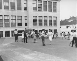 Dancing in the St. Vincent's play yard, Petaluma, California, 1960