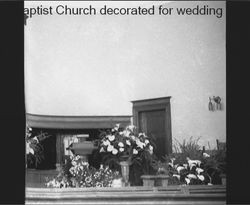 Interior of the First Baptist Church located at 243 Kentucky Street, Petaluma, California, before the Begley/Nissen wedding (October 12, 1940), Petaluma, California