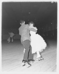 Couple dancing in the Skating Revue of 1957, Santa Rosa, California, April, 1957