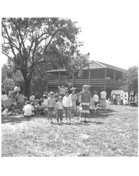 Petalumans in costume at the Old Adobe Fiesta, Petaluma, California, about 1963