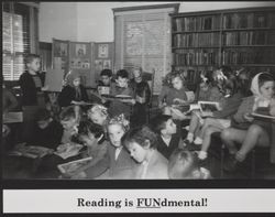 Children reading at Petaluma Carnegie Library, 20 Fourth Street, Petaluma, California