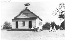 Students in yard of Occidental School