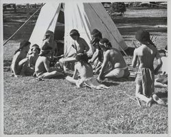 Reenactment of life in an Indian village at the Valley of the Moon Vintage Festival