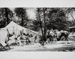 Hunting camp on the Gualala River, Sonoma County, California, 1890s