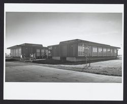 Students entering the Hutchins School buildings at Sonoma State College, 1969