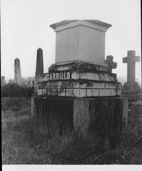 Carrillo family tombstone in Calvary Cemetery, Petaluma, California, about 1968