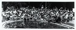 Group portrait of a Bicentennial party at Fremont Park, Santa Rosa, California, July 4, 1976