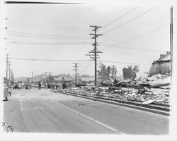 Collapsed wall of the National Ice and Cold Storage Company, Petaluma, California, 1965