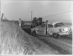 Automobile accident on Lakeville Highway, Petaluma, California, July 5, 1955