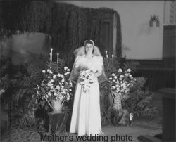 Edna Begley Nissen on her wedding date at the First Baptist Church, Petaluma - October 12, 1940, Petaluma, California, 1940