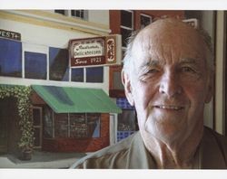 John Pedroni in front of Pedroni Delicatessen, 16 Western Avenue, Petaluma, California, 2006