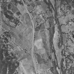 Aerial view of Asti near Washington School Road, Oct. 31, 1963