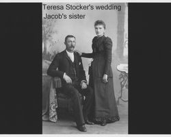 Wedding photograph of Charles Stolker and Therese H. Nissen Stolker possibly taken in Contra Costa County., about 1892