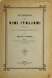 Sull'esportazione dei vini Italiani specialmente coll'Inghilterra