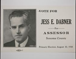 Election card for Jess E. Dabner, 1938