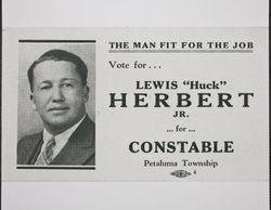 Election card for Lewis Herbert, Jr