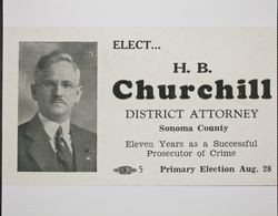 Election card for H. B. Churchill