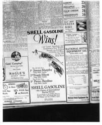 Shell Gasoline advertisement in the Press Democrat, May 12th, 1922