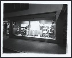 Pacific Telephone display for the Sonoma County Fair in a window of Rosenberg's Department Store, Santa Rosa, California, 1959