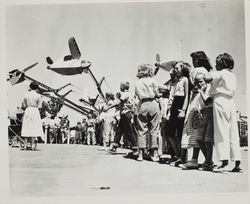 Lined up for a ride at the Sonoma County Fair Carnival, Santa Rosa, California, 1957