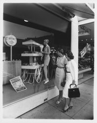 Pacific Telephone display for the Sonoma County Fair in a window of Rosenberg's Department Store, Santa Rosa, California, 1959