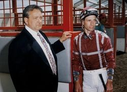 Jerry Hollendorfer and Russell Baze at the Sonoma County Fair Racetrack, Santa Rosa, California