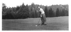 Bunni Cornelia E. Myers Streckfus playing golf at Northwood in Guerneville, September 24, 1941