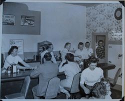 Sebastopol Lions Club Pancake Day at Johnny and Anne's Restaurant, about 1955 (Sebastopol Lions Club scrapbook photo)