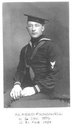 Alfred Richard Kingwell (6 Dec 1896--21 Feb 1952) in sailor uniform circa 1917