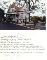 Two views of the Queen Anne Shingle house at 876 South Gravenstein Avenue, Sebastopol, California, 1992