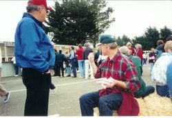 Crowd gathered around refreshment booths at the Fisherman's Festival in Bodega Bay, 1997